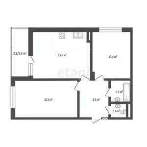 2-к квартира, вторичка, 63м2, 13/24 этаж