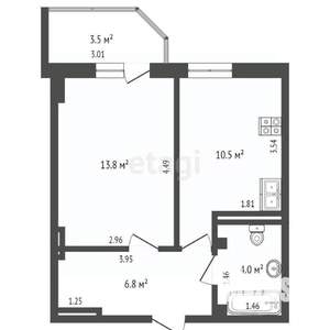 1-к квартира, вторичка, 40м2, 23/24 этаж