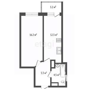 1-к квартира, вторичка, 39м2, 16/24 этаж