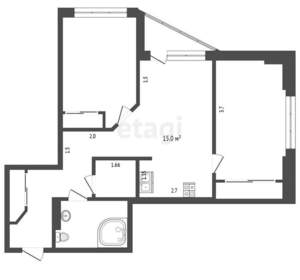 2-к квартира, вторичка, 57м2, 17/25 этаж