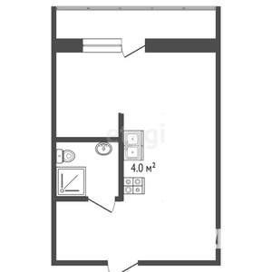 Студия квартира, вторичка, 28м2, 22/24 этаж