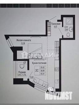 2-к квартира, вторичка, 40м2, 6/24 этаж