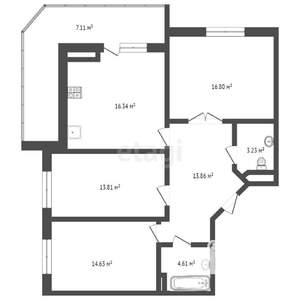 3-к квартира, вторичка, 98м2, 2/24 этаж