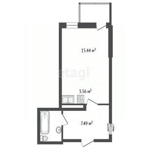 Студия квартира, вторичка, 35м2, 13/24 этаж