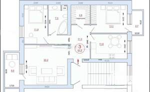 3-к квартира, вторичка, 92м2, 3/10 этаж
