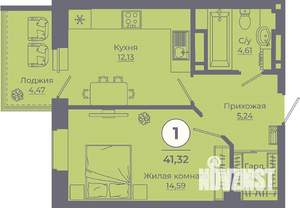 1-к квартира, вторичка, 41м2, 13/24 этаж