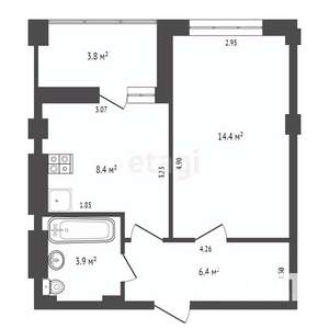 1-к квартира, вторичка, 38м2, 9/14 этаж