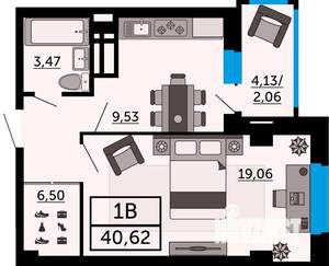 1-к квартира, вторичка, 41м2, 24/24 этаж
