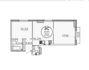 Студия квартира, вторичка, 55м2, 14/25 этаж