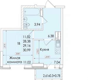 1-к квартира, вторичка, 33м2, 3/20 этаж