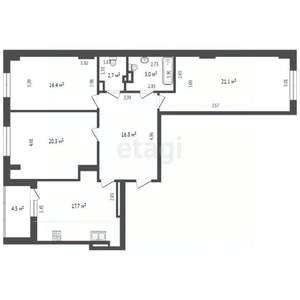 3-к квартира, вторичка, 105м2, 2/10 этаж
