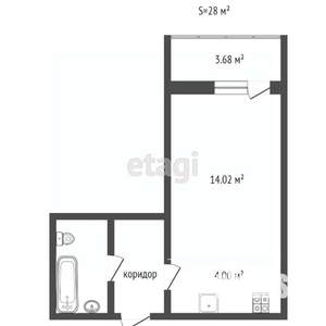 Студия квартира, вторичка, 25м2, 4/18 этаж