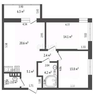 3-к квартира, вторичка, 69м2, 19/19 этаж