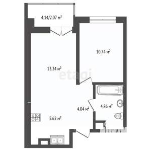 1-к квартира, вторичка, 41м2, 6/24 этаж