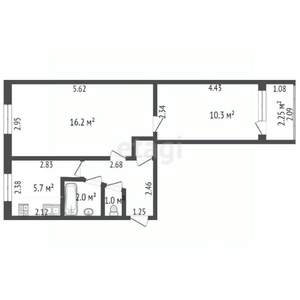 2-к квартира, вторичка, 41м2, 3/5 этаж