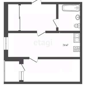 1-к квартира, вторичка, 46м2, 3/25 этаж
