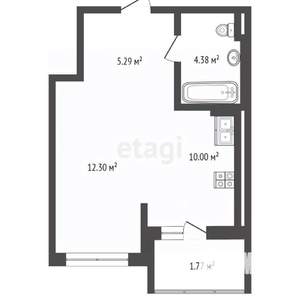 1-к квартира, вторичка, 43м2, 23/24 этаж