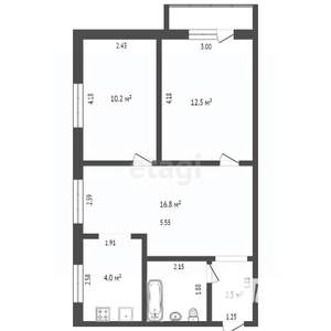 3-к квартира, вторичка, 51м2, 2/5 этаж