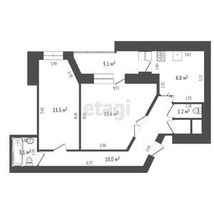 2-к квартира, вторичка, 55м2, 5/11 этаж