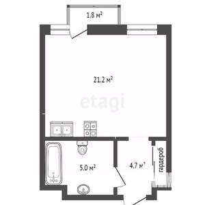 Студия квартира, вторичка, 22м2, 25/25 этаж