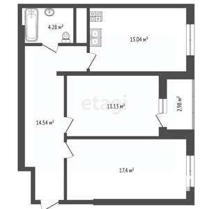 2-к квартира, вторичка, 67м2, 9/21 этаж