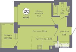 2-к квартира, вторичка, 42м2, 11/24 этаж