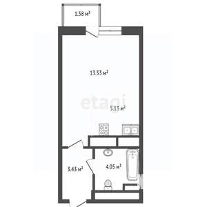 Студия квартира, вторичка, 27м2, 11/25 этаж