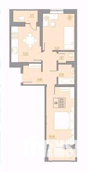 2-к квартира, вторичка, 65м2, 20/22 этаж