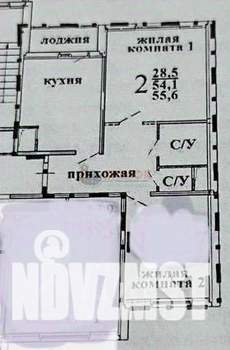 2-к квартира, вторичка, 56м2, 8/17 этаж