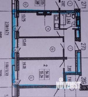 2-к квартира, вторичка, 54м2, 1/25 этаж
