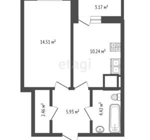 1-к квартира, вторичка, 41м2, 2/22 этаж