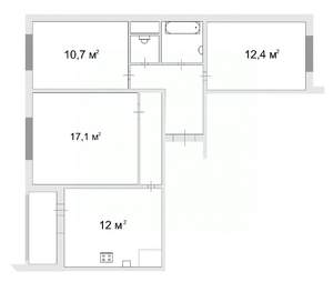 3-к квартира, вторичка, 69м2, 13/15 этаж