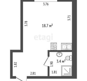 Студия квартира, вторичка, 22м2, 4/8 этаж