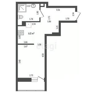 Студия квартира, вторичка, 30м2, 4/25 этаж