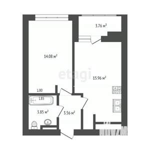 1-к квартира, вторичка, 45м2, 8/24 этаж
