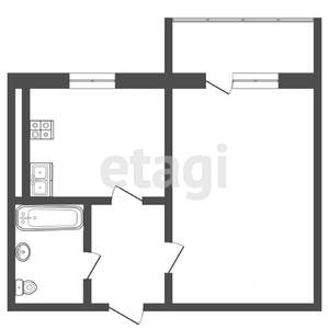 1-к квартира, вторичка, 25м2, 8/9 этаж