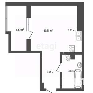 Студия квартира, сданный дом, 30м2, 26/27 этаж