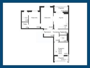 3-к квартира, вторичка, 98м2, 2/8 этаж