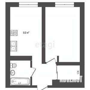 1-к квартира, вторичка, 36м2, 16/22 этаж