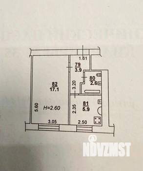 1-к квартира, вторичка, 30м2, 3/5 этаж