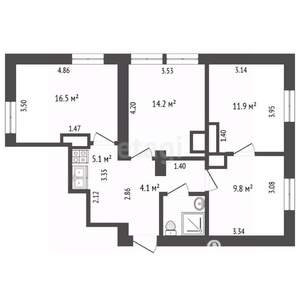 2-к квартира, вторичка, 40м2, 1/2 этаж