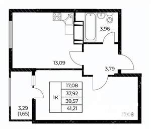 1-к квартира, вторичка, 41м2, 5/25 этаж