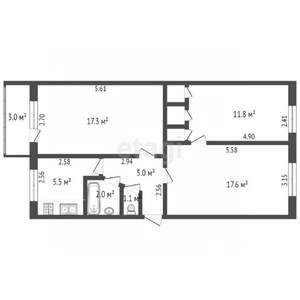 3-к квартира, вторичка, 63м2, 4/5 этаж