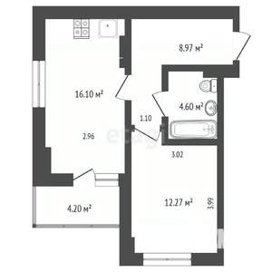 Студия квартира, вторичка, 30м2, 17/19 этаж