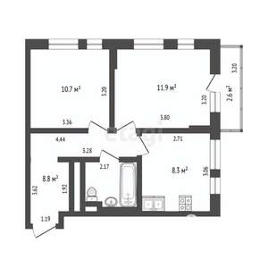 2-к квартира, вторичка, 44м2, 18/18 этаж