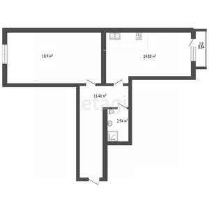 1-к квартира, вторичка, 49м2, 6/9 этаж