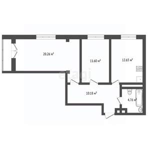 2-к квартира, вторичка, 61м2, 7/10 этаж