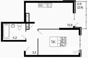 1-к квартира, вторичка, 34м2, 5/18 этаж