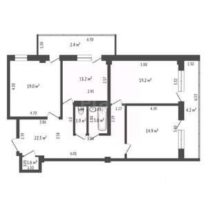 3-к квартира, вторичка, 93м2, 9/26 этаж