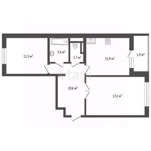 2-к квартира, вторичка, 58м2, 4/5 этаж